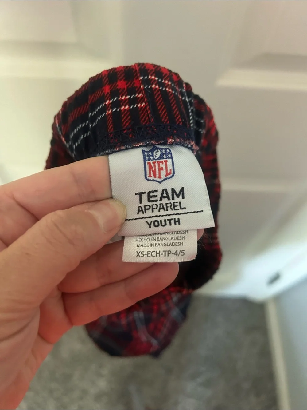 Kids, NFL New England Patriots, Navy, Gray & Red Pajama Set, Pants, XS